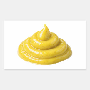 Sauce Moutarde Jaune Tourbillon Autocollant Isolée