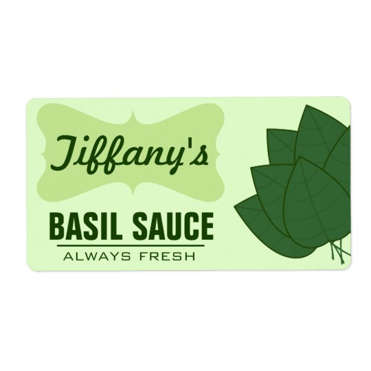 Sauce organique naturelle à Basil Étiquette D'expédition