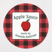 Sauce pomme Canne Conserve Plaid C Étiquette alime (Design 2)