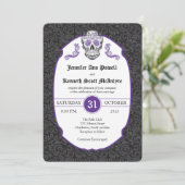 Sauce sucre Violet Mariage damassé Invitations (Debout devant)