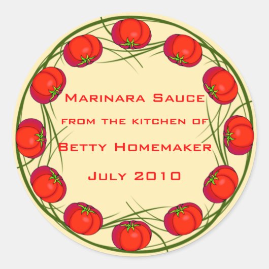 Sauce tomate ou sauce marinara Étiquettes (Devant)