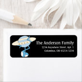 Saucer Flying Saucer bleu UFO Alien Étiquettes de  (En situation)