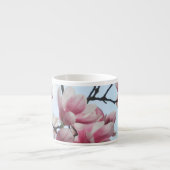 Saucer Magnolia Tulip Tree Roze Witte Bloemen Espresso Kop (Voorkant)