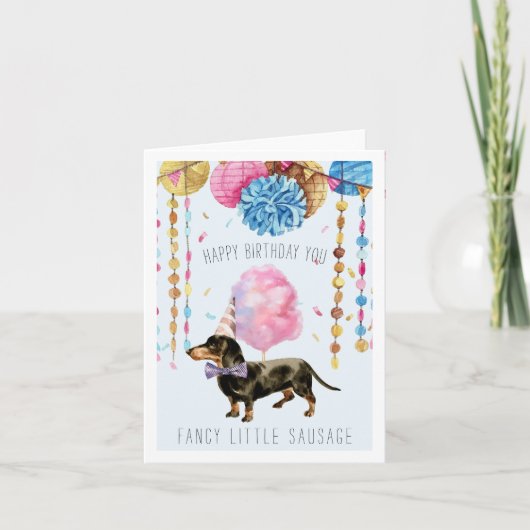 Saucisson Fantaisie | Carte d'anniversaire de joli (Devant)