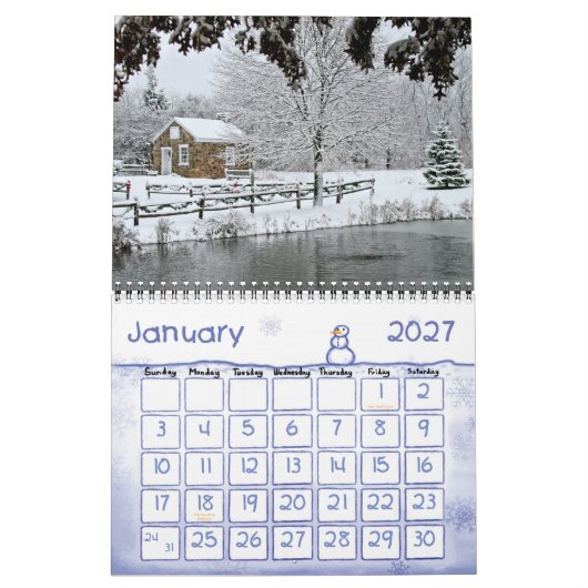 Saucon Valley Wall Agenda Kalender (Jan 2027)