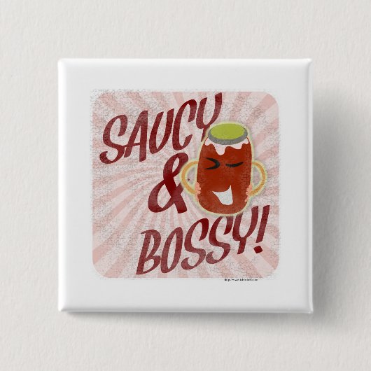 Saucy en Bossy Cartoon Vierkante Button 5,1 Cm (Voorkant)