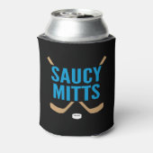Saucy Mitts Hockey Sticks Coozie (Blikje Achterkant)