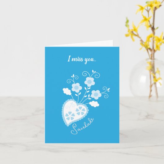 Saudade betekent 'ik mis je' Portugese ziel Kaart (Gele Bloem)