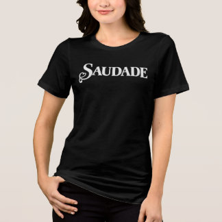 Saudade Vintage Typografisch Ontwerp met Hart Tri-Blend Shirt
