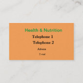 Saúde e nutrição visitekaartje (Achterkant)
