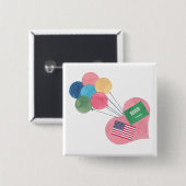 saudi - amerikaanse vierkant pinback button (Voorkant /achterkant)