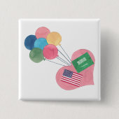 saudi - amerikaanse vierkant pinback button (Voorkant)