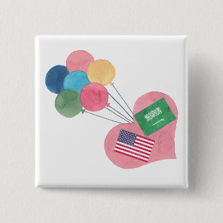 saudi - amerikaanse vierkant pinback button