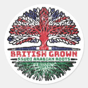 Saudi-Arabië Arabië Verenigd Koninkrijk Verenigd K Ronde Sticker