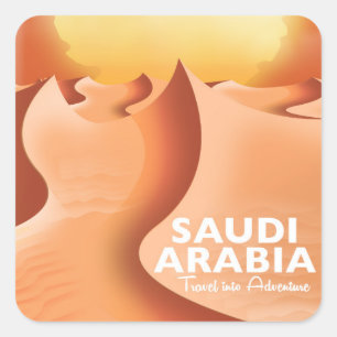 Saudi-Arabië door een vliegposter Vierkante Sticker