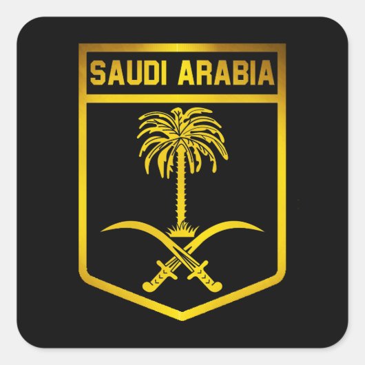 Saudi-Arabië Emblem Vierkante Sticker (Voorkant)