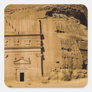 Saudi-Arabië, locatie van Madain Saleh, oud 3 Vierkante Sticker