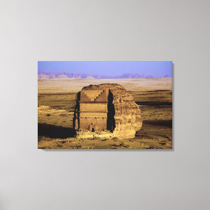 Saudi-Arabië, locatie van Madain Saleh, oud Canvas Afdruk