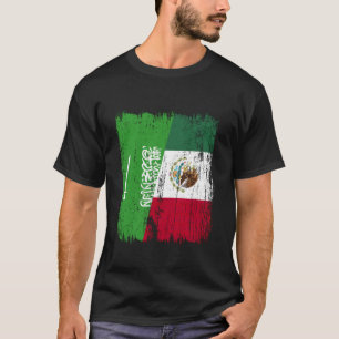 Saudi-Arabië Mexico Halve Vlag Saoedi-Arabisch Mex T-shirt
