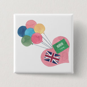 saudi - britse vierkant pinback button