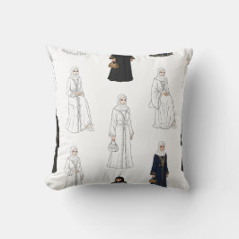 Saudi Women in Colorful Abayas Pattern Kussen