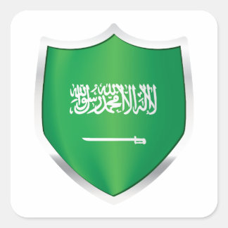 Saudische Silver Shield Flag Vierkante Sticker