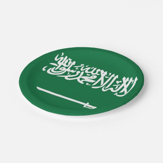 Saudische vlag papieren bordje (Gekanteld)