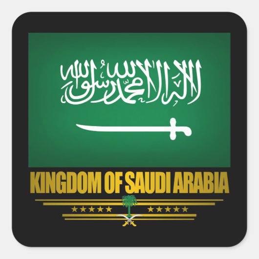 Saudische vlag vierkante sticker (Voorkant)
