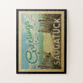 Saugatuck Beach Vintage Travel Legpuzzel (Verticaal)