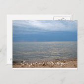 Saugatuck, carte postale ovale de plage du (Devant / Derrière)