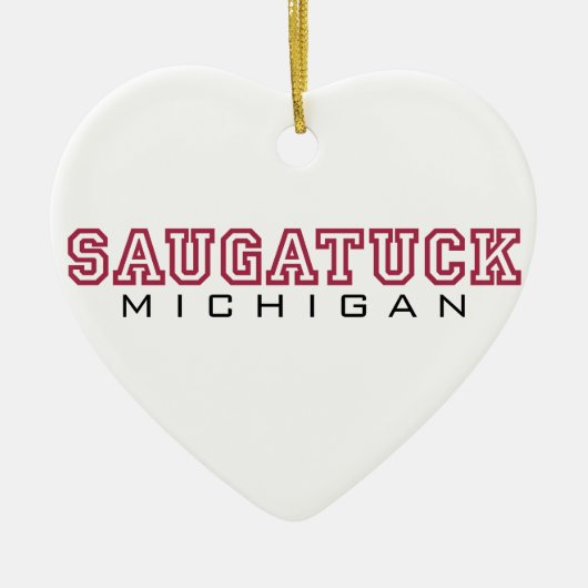 Saugatuck MI - Letters Keramisch Ornament (Voorkant)