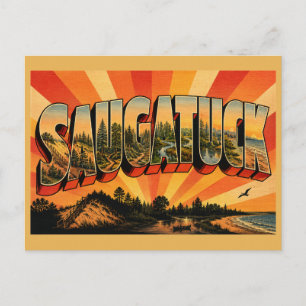 Saugatuck Michigan Lake Duin Rivier Bos Kunst Briefkaart