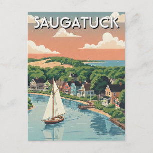 Saugatuck Zeilboot Michigan Reizen Briefkaart