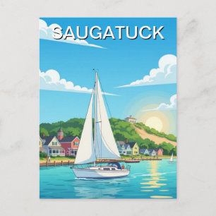 Saugatuck Zeilboot Michigan Reizen Briefkaart