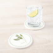 SAUGE FRAÎCHE Dessous de verre en grès rond (+text (Côté)
