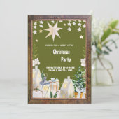 sauge vert blanc hiver Noël invitation (Debout devant)