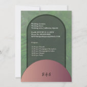 sauge vert simple boho chic faire-part de mariage (Dos)