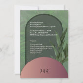 sauge vert simple boho chic faire-part de mariage (Dos)