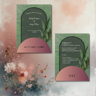 sauge vert simple boho chic faire-part de mariage