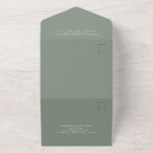 sauge vert simple mariage tout en une invitation (Dehors)