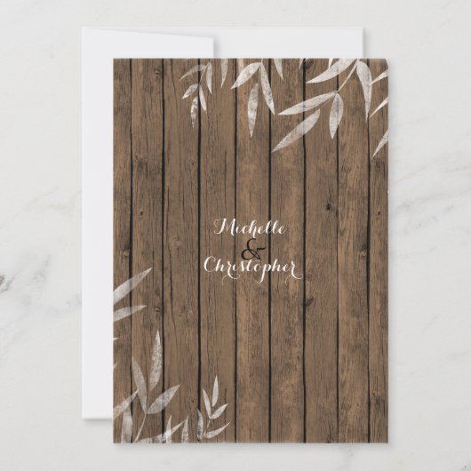 Saule rustique ~ Faire-part de mariage de fond en (Dos)