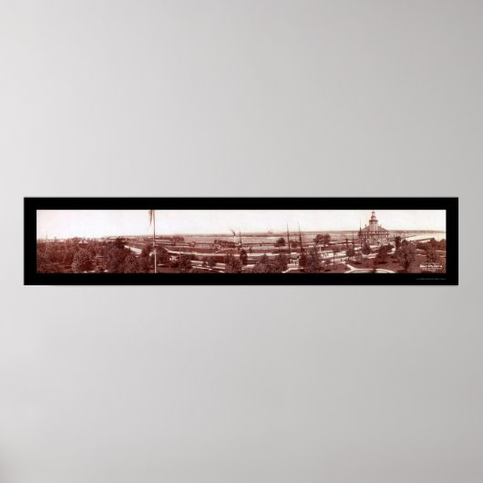 Sault Ste. Marie Locks Foto 1903 Poster (Voorkant)