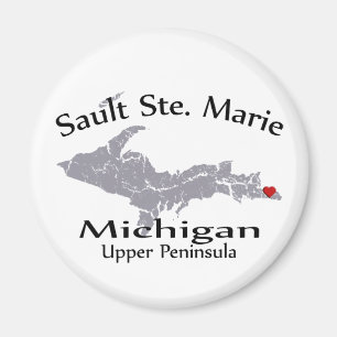 Sault Ste Marie Michigan Cartes cardiaques Magnet