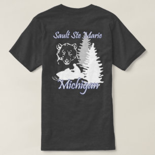 Sault Ste Marie Michigan Snowmobile Beer Charcoal T-shirt