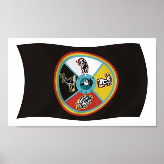 Sault Ste. Marie Tribe Flag Poster Print (Voorkant)