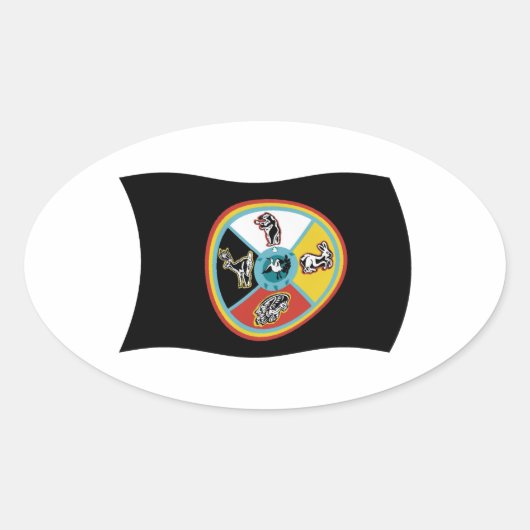 Sault Ste. Marie Tribe Flag Sticker (Voorkant)