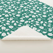 Saumon Emeraude et blanc Floral Sherpa couverture (3/4)