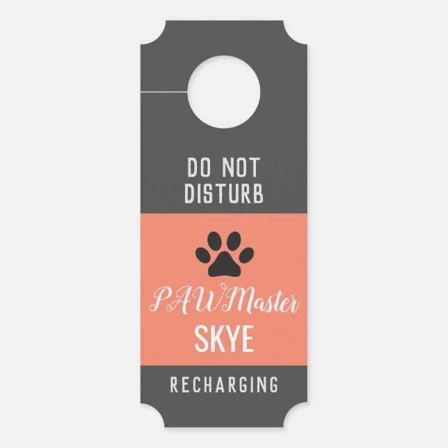 Saumon ne dérangez pas Affichette de porte Pawmast (Devant)