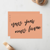 Saumon simple Nouvel An Nouveau Faire-part (Devant/Arrière en situation)