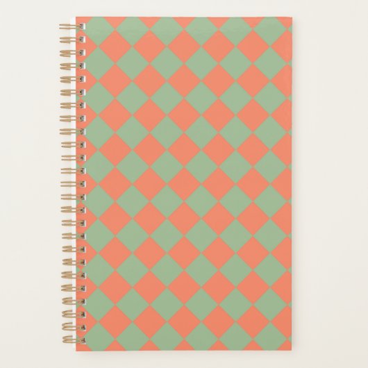 Saumon vert olive rose Checker Motif diamant (Devant)